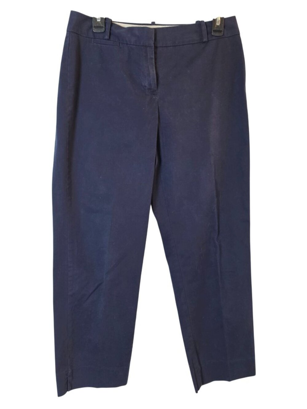 Talbots Curvy Fit Cropped Chino Pants Women's 4 Navy Blue Stretch 25 Inseam